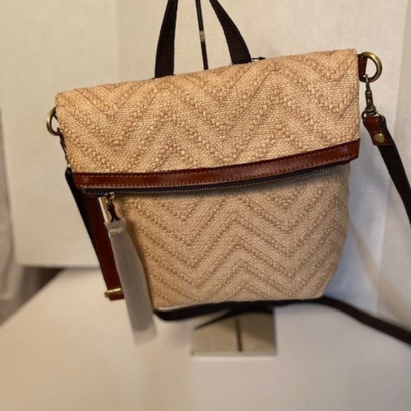 Patricia Nash Luzille Zigzag Straw Backpack (NEW)